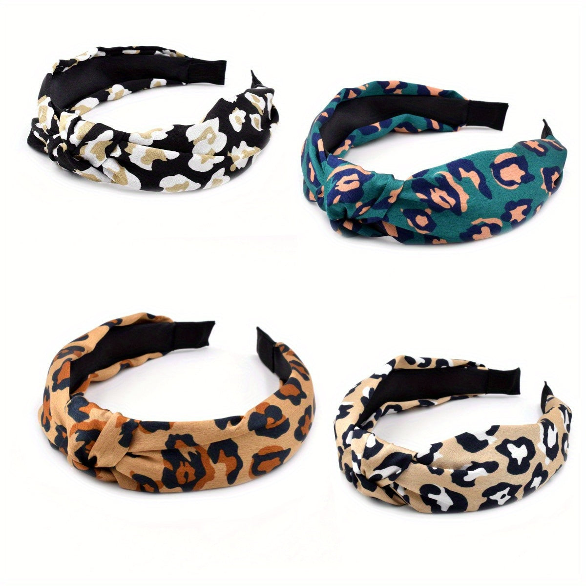 Leopard Pattern Dyeing Fabric Headband Bohemian Style Hair Accessory