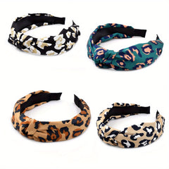 Leopard Pattern Dyeing Fabric Headband Bohemian Style Hair Accessory