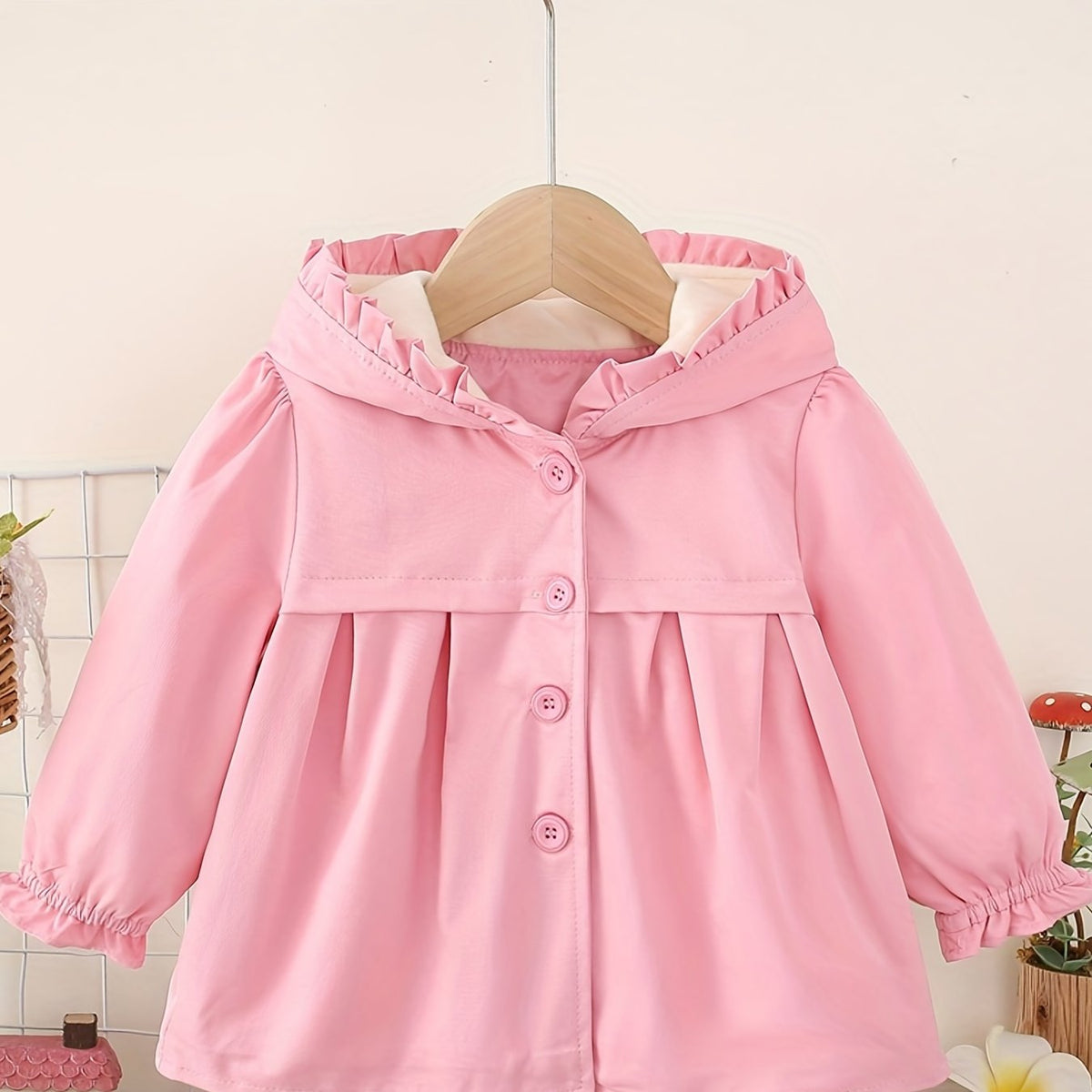 Girls Fleece Jacket Hooded Windbreaker Infant Outwear Clothes