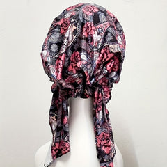Vintage Tie Dye Print Turban Cap Boho Head Wraps Elastic Headscarf Women