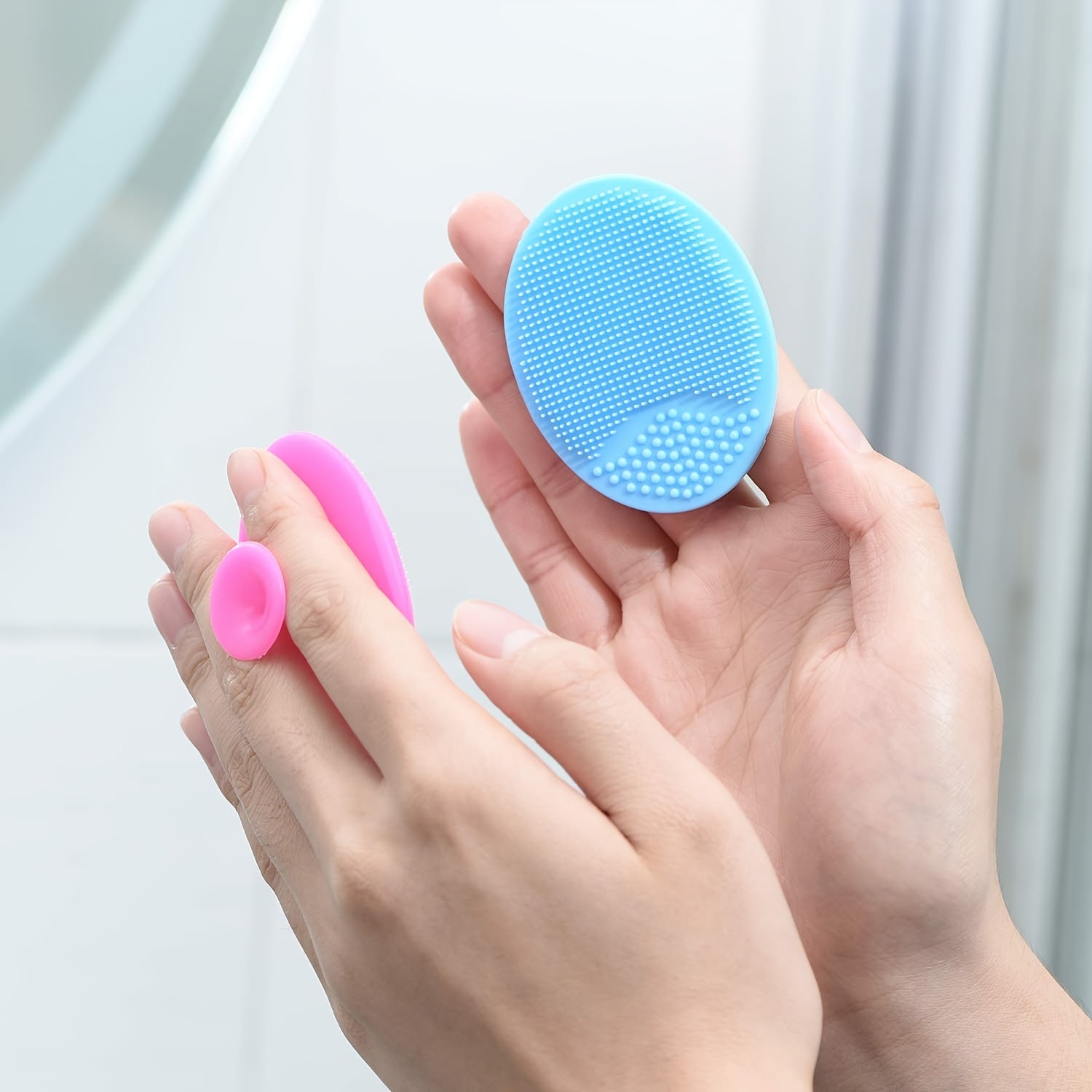Silicone Face Scrubber 2 Pack Facial Cleansing Pad Exfoliator Face Brush
