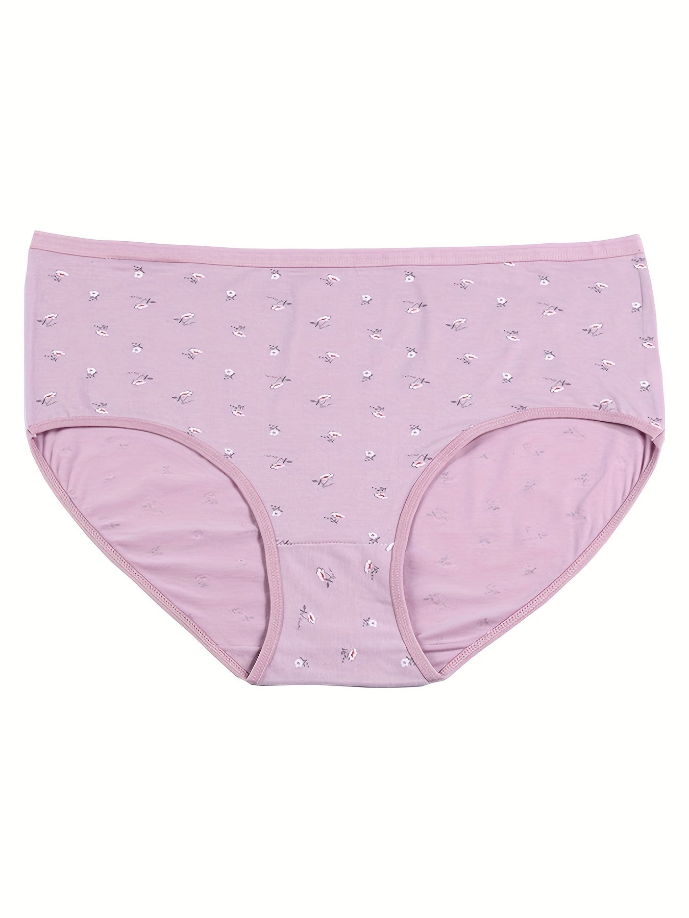 4 Pack Women's Plus Floral Print Stretch Underwear Set