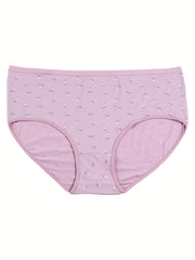 4 Pack Women's Plus Floral Print Stretch Underwear Set