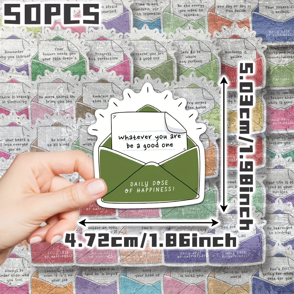 50pcs Happiness Stickers Positive Affirmation Quotes Birthday Rewards S