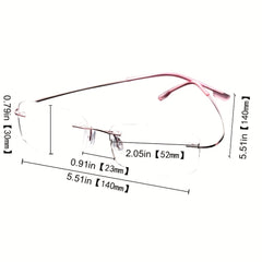SOOLALA Titanium Rimless Reading Glasses