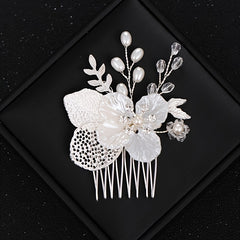 Silver Pearl Crystal Bridal Hair Comb Wedding Accessories