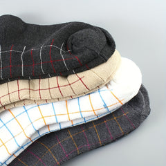 4 Pairs Plaid Crew Socks Soft Mid Tube Women's Stockings