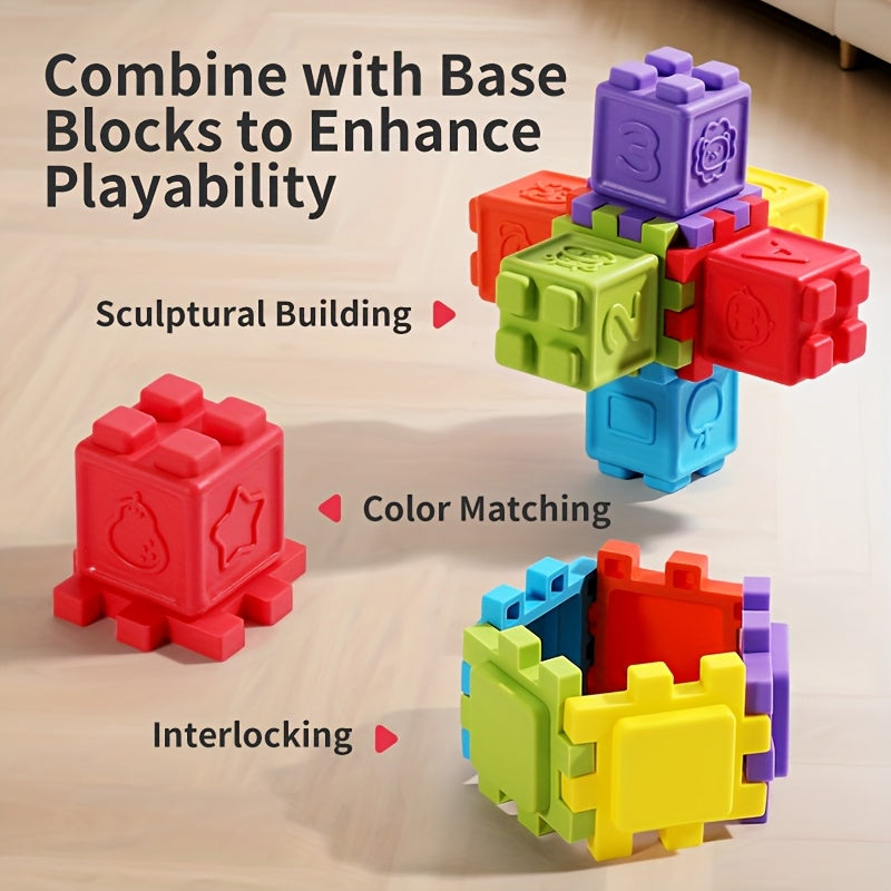 12pcs Flexible Building Block Set Educational Toy for Infants and Toddlers