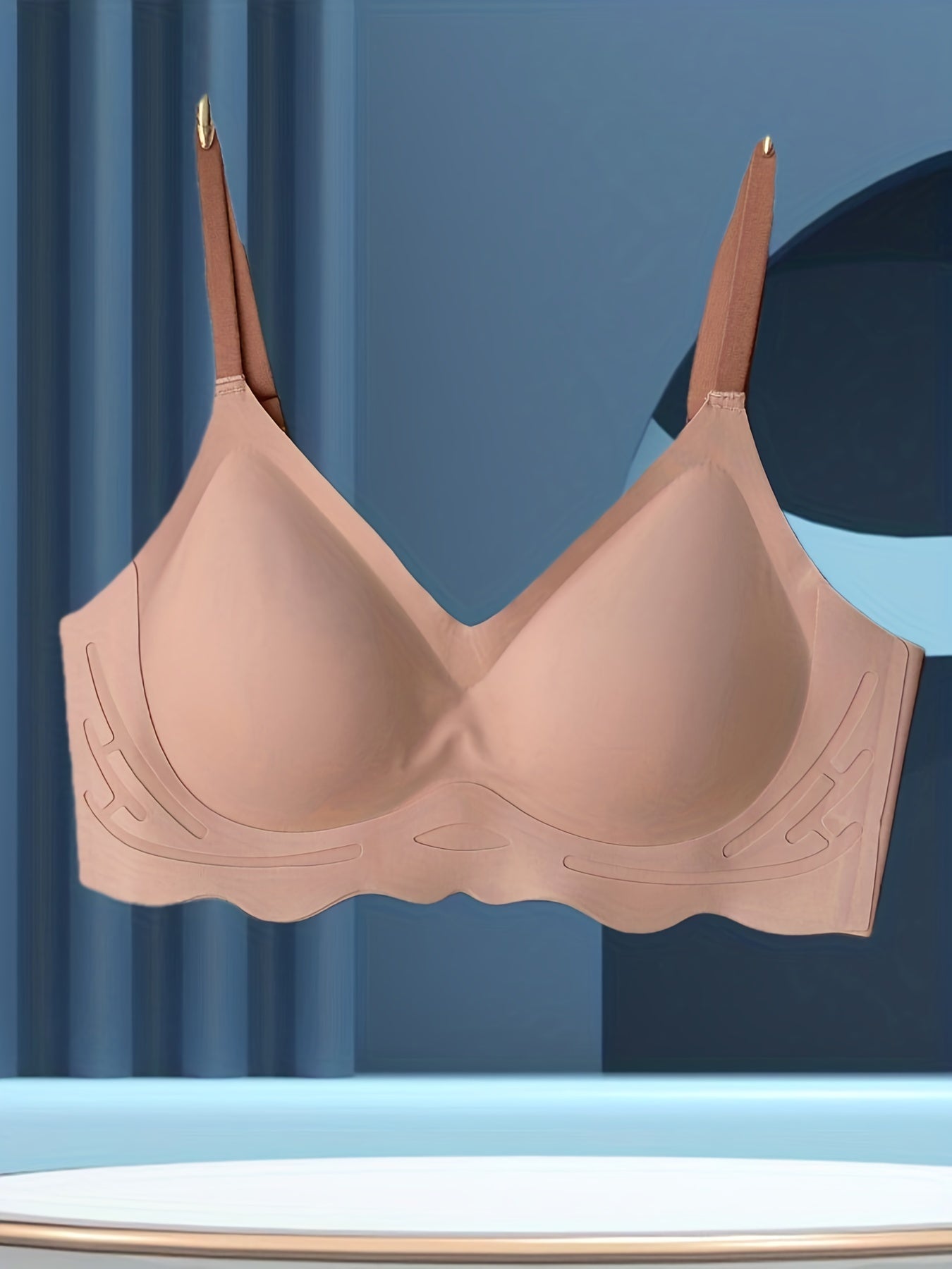 Scallop Trim Push Up Bra Comfy & Soft Everyday Bra Women's Lingerie