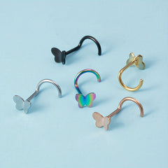 Mini Butterfly Nose Rings Stud Earrings Piercing Nariz Bone Studs