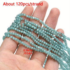120pcs Crystal Glass Beads Round Spacer for Jewelry Making DIY