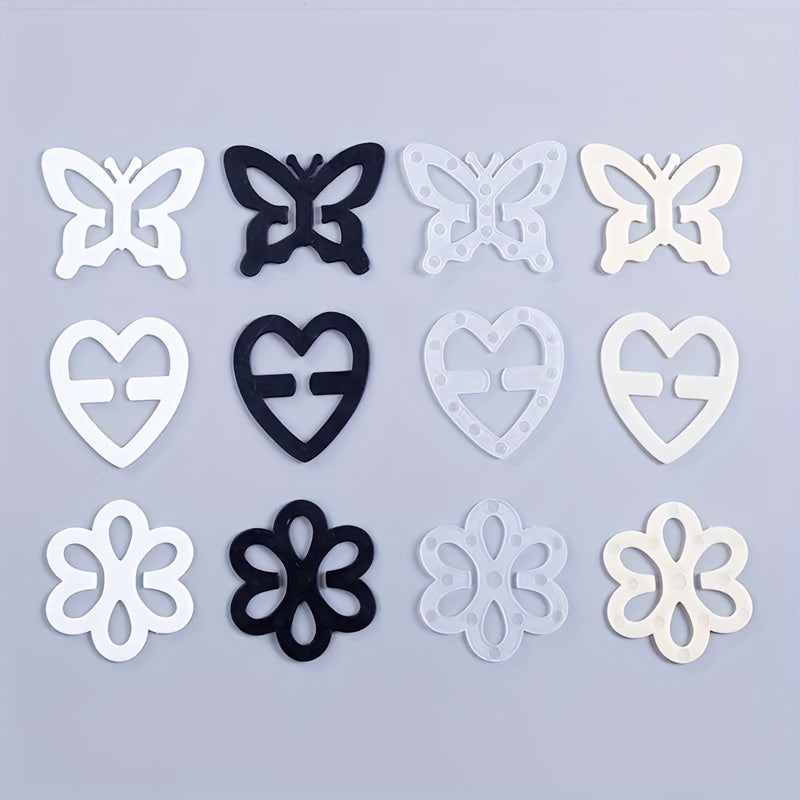 4pcs Flower Bra Strap Clips Non-slip Buckle Women's Lingerie Accessories