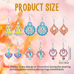 DIY Diamond Painting Earrings Kit Boho Flower Water Dro