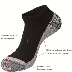 6 Pairs Men's Casual Shock Absorb Breathable Socks for Outdoor Training