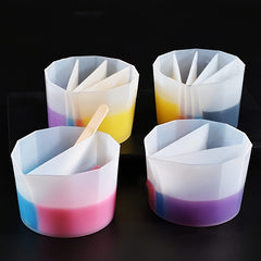 Silicone Split Cup for Acrylic Paint Pouring - Create Beautiful Fluid Art