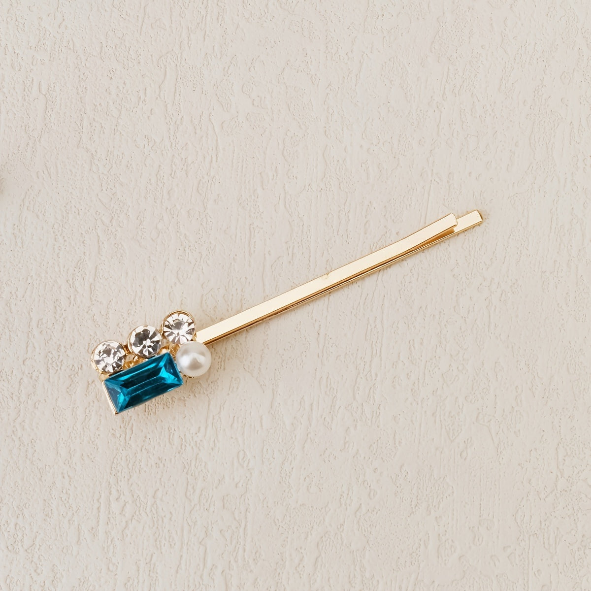 7pcs Colorful Rhinestone Hairpin Golden Hair Clip