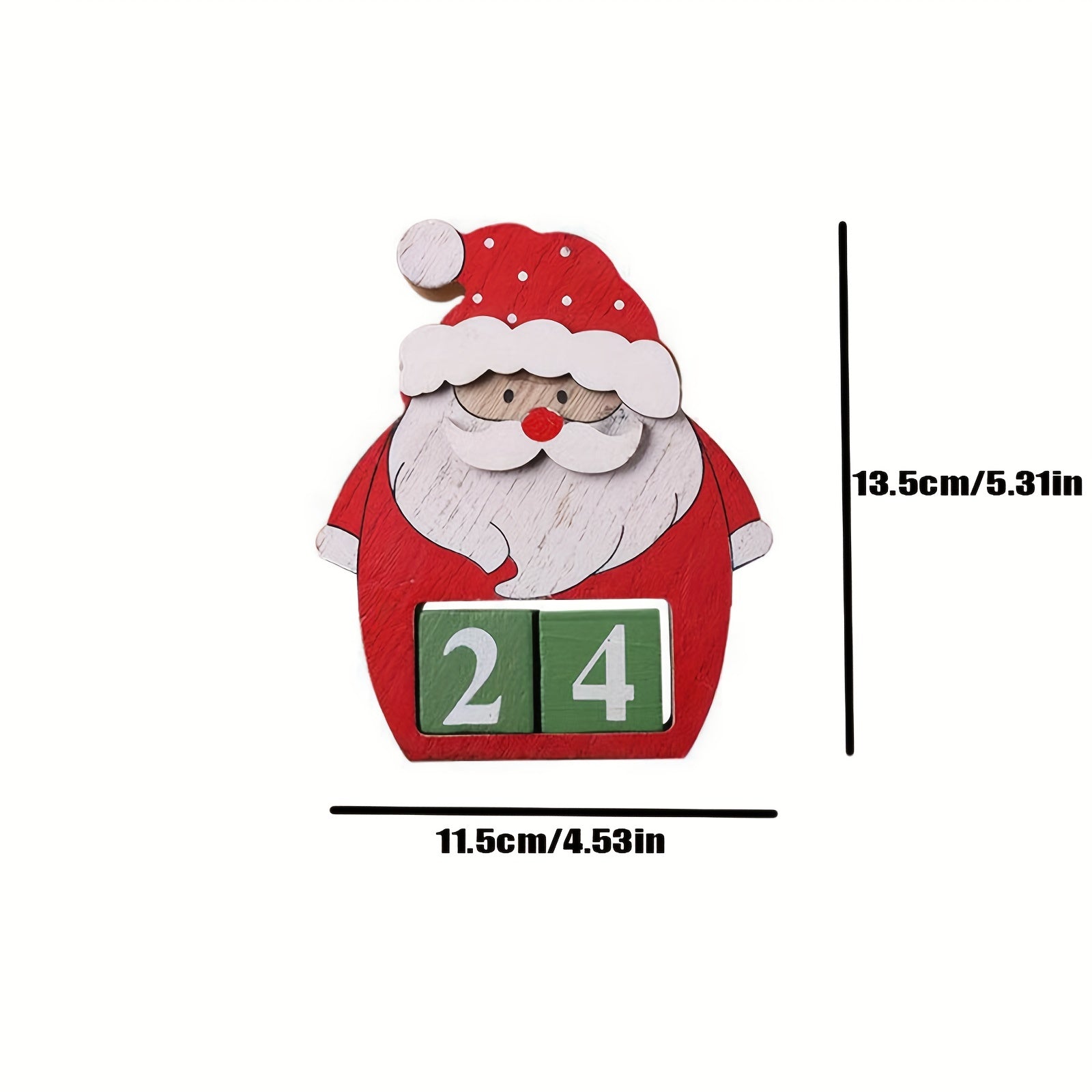 Christmas Countdown Calendar Ornament Wooden Date Display Decorations