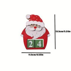 Christmas Countdown Calendar Ornament Wooden Date Display Decorations