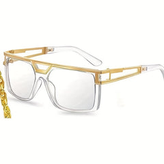 Metal Square Frame Men Sunglasses UV Protection Summer Sunglasses