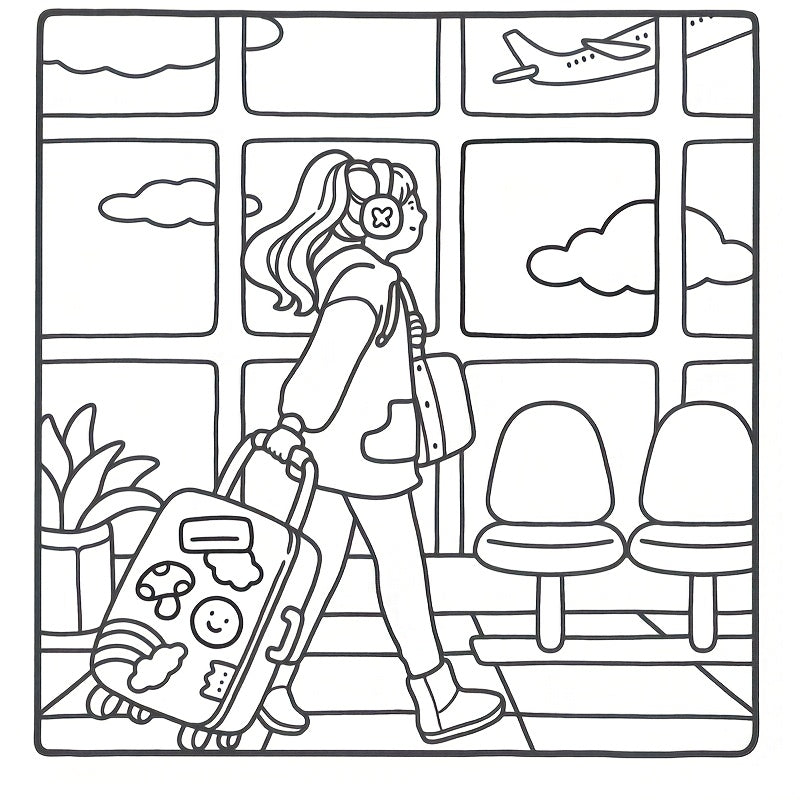Girl Moments Coloring Book & Daily Relaxation Activity for Adults - Beige Paper