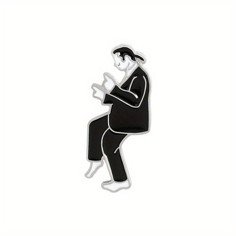 Punk Character Enamel Collar Brooch