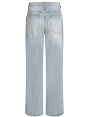  Women's Ripped Straight Leg Jeans