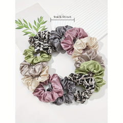 12 Large Satin Scrunchie Hair Tie Silky Hair Rope Hair Accessories