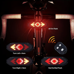 Wireless Remote Bike Tail Light w/ Signals USB Rechargeable Waterproof & Bright
