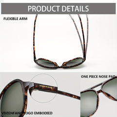Oversized Polarized Aviator Sunglasses For Men UV Protection Green Lenses