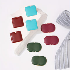 6pcs Colorful Drip Oil Alloy Pendant Set for DIY Jewelry Making