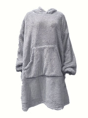 Hooded Fuzzy Lounge Robe with Pockets Women's Loungewear