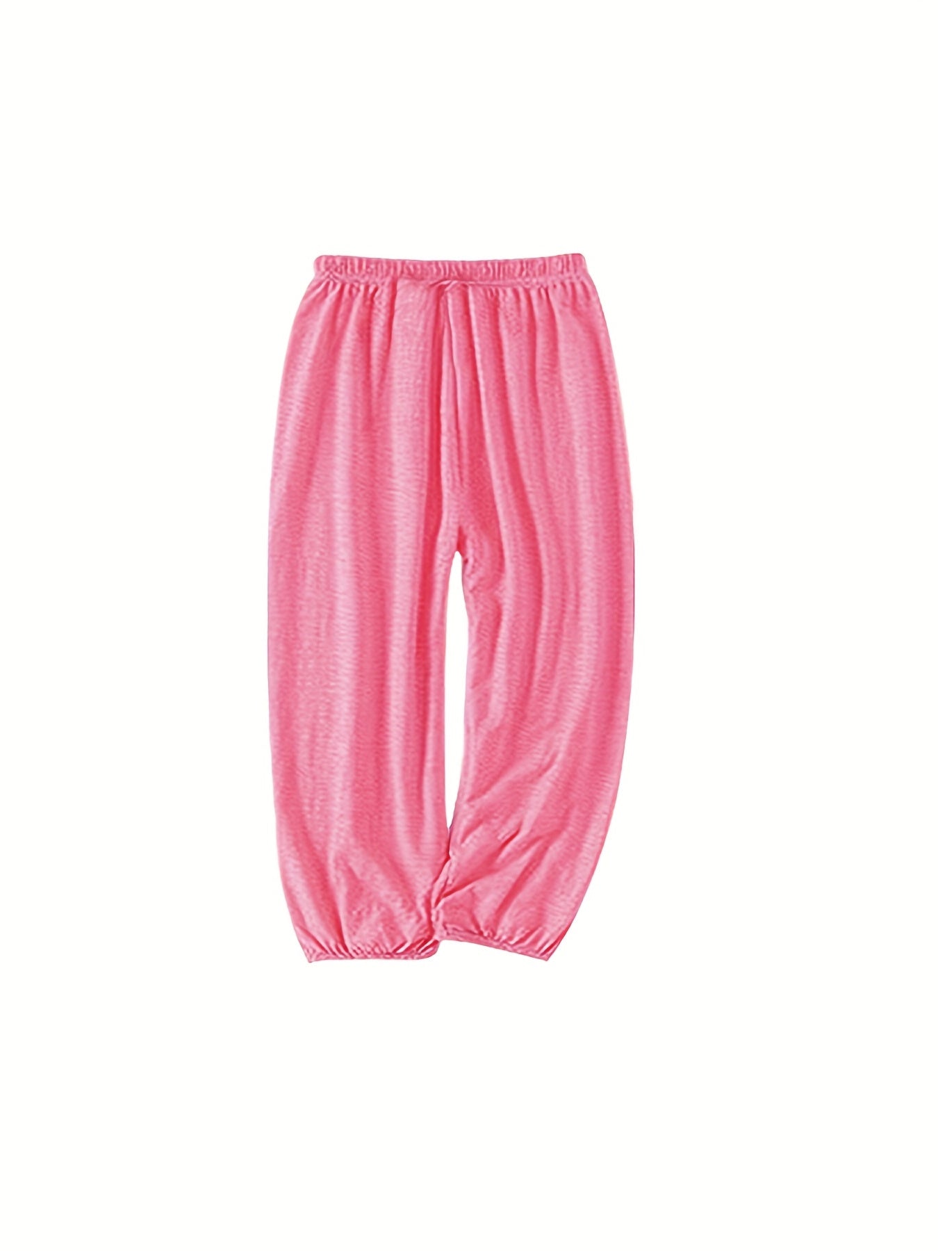 3pcs Girls Cotton Linen Casual Long Ankle Pants