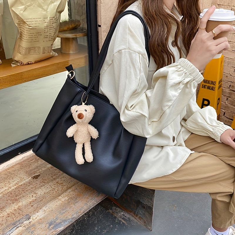 Versatile Sling Bag w/ Bear Pendant Great for Students Commuters