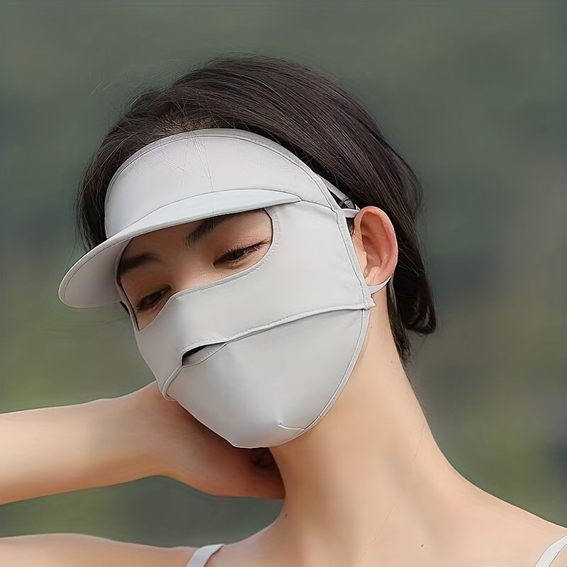 Ice Silk Sunproof Mask With Brim Lightweight UV Protection Face Cover