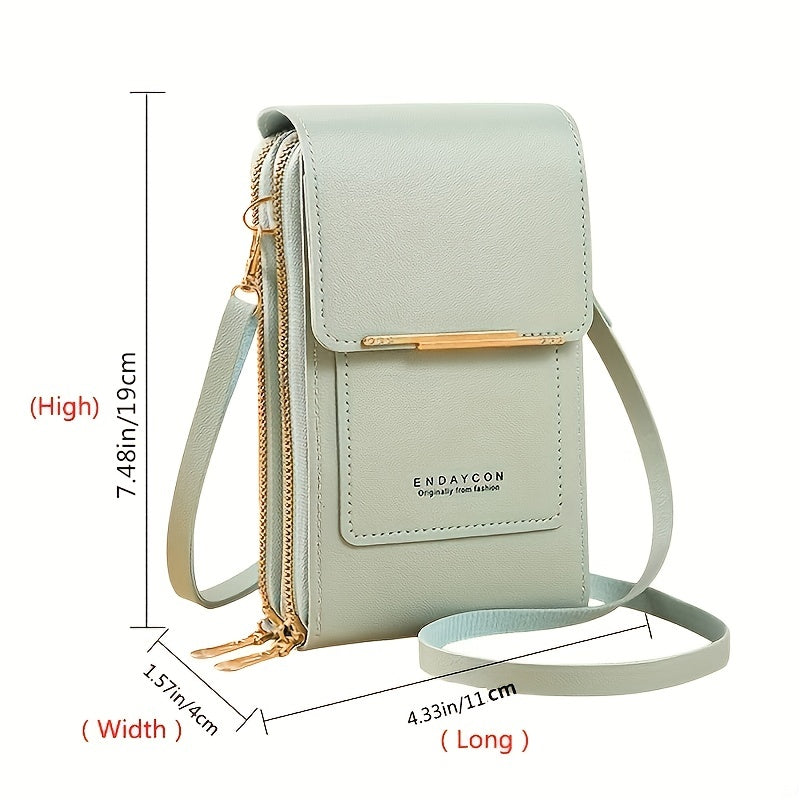 Women's Crossbody Bag Double Layer Shoulder Bags Touch Screen Phone Bags