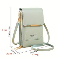 Women's Crossbody Bag Double Layer Shoulder Bags Touch Screen Phone Bags