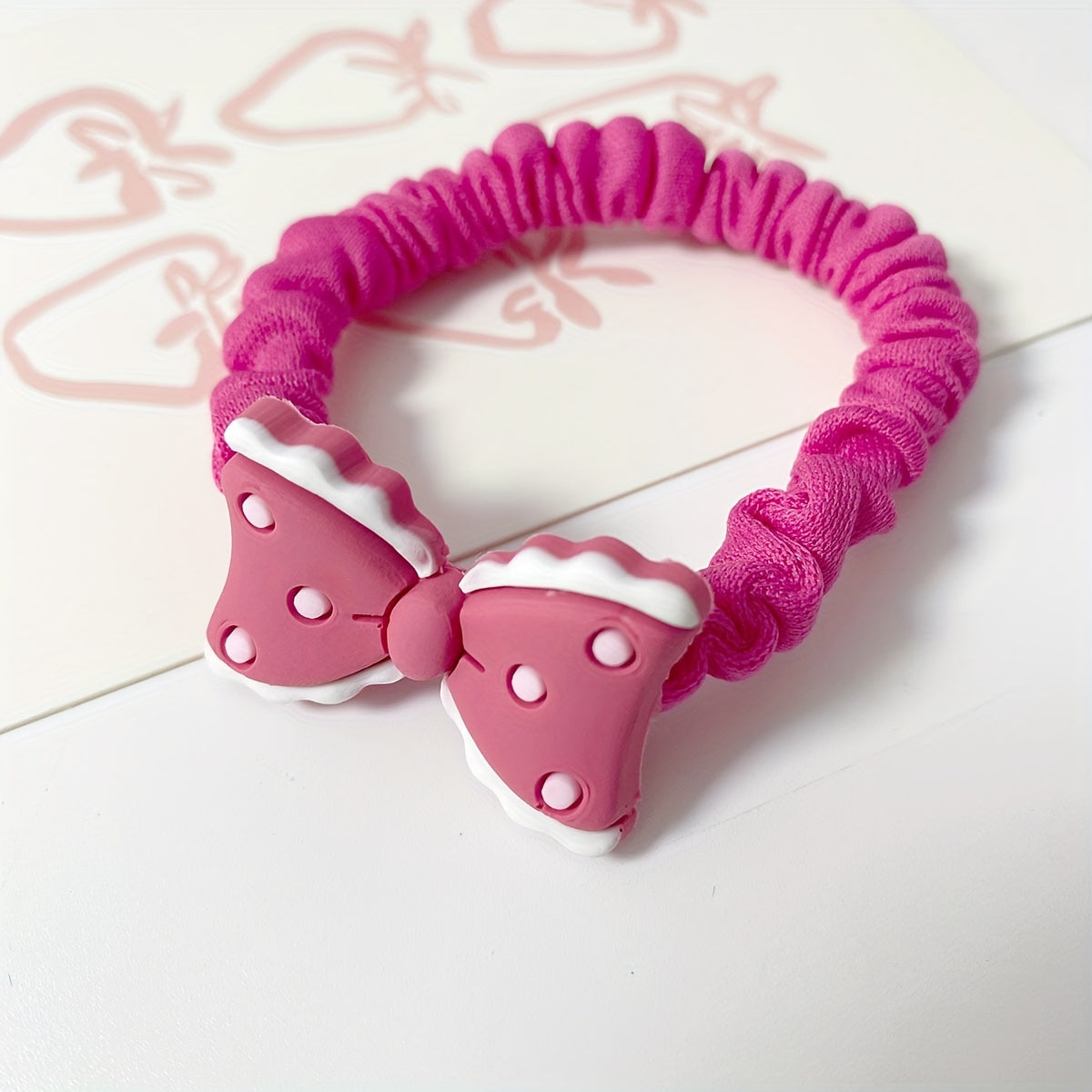 6pcs Candy Scrunchies Bow Hair Tie for Girls