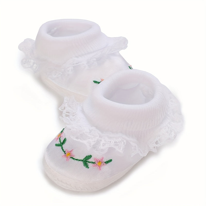 Flower Sneakers for Baby Girls Lightweight Non Slip Shoes Spring Autumn