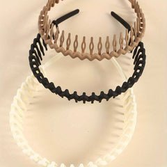 3pcs Nonslip Tooth Headband Wavy Head Hoop Hair Band For Women Girls