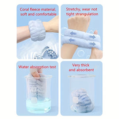 Plush Velvet Elastic Headband Wristband Set for Skincare Spa