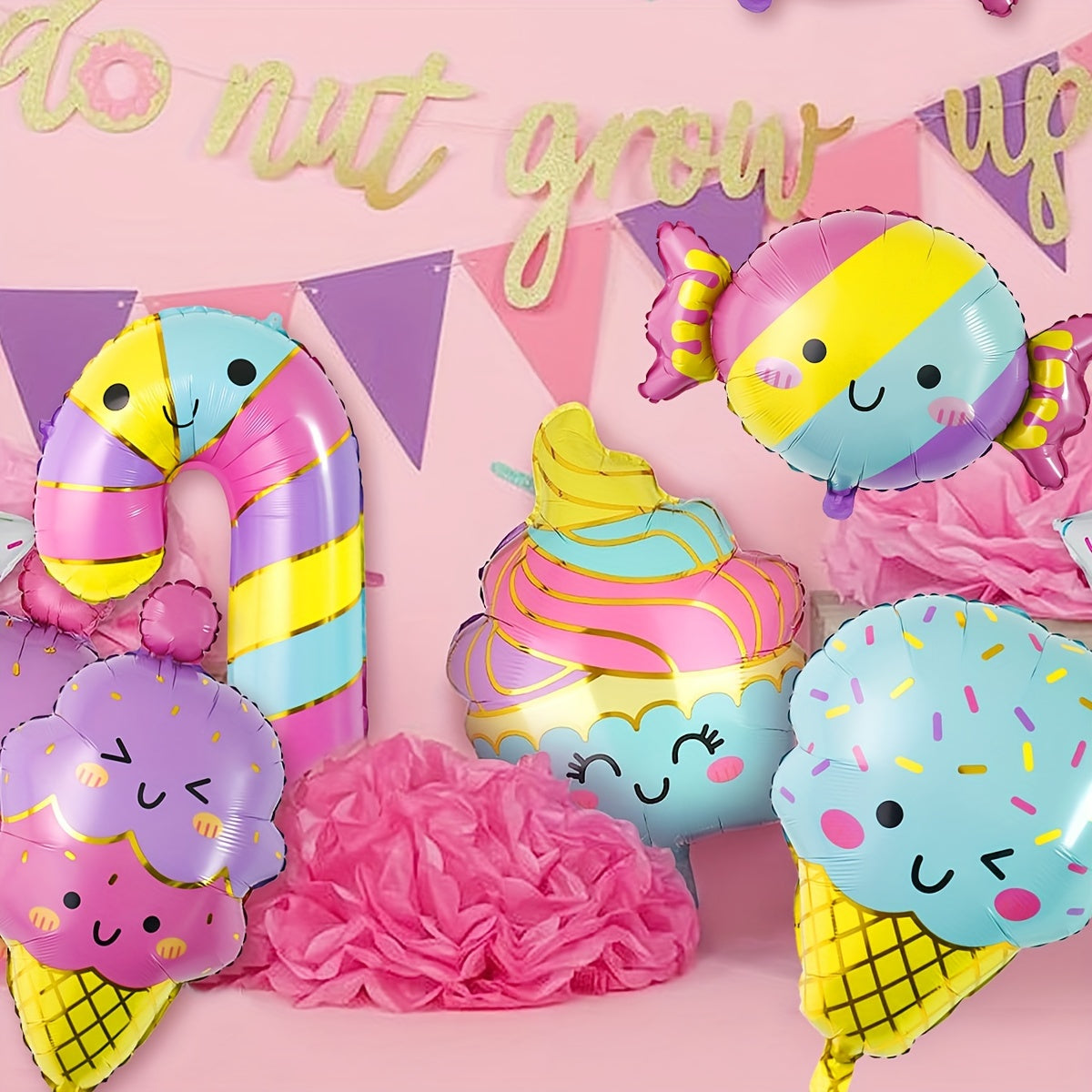 5pcs Dessert Ice Cream Balloons Donut Candy Theme Party Supplies