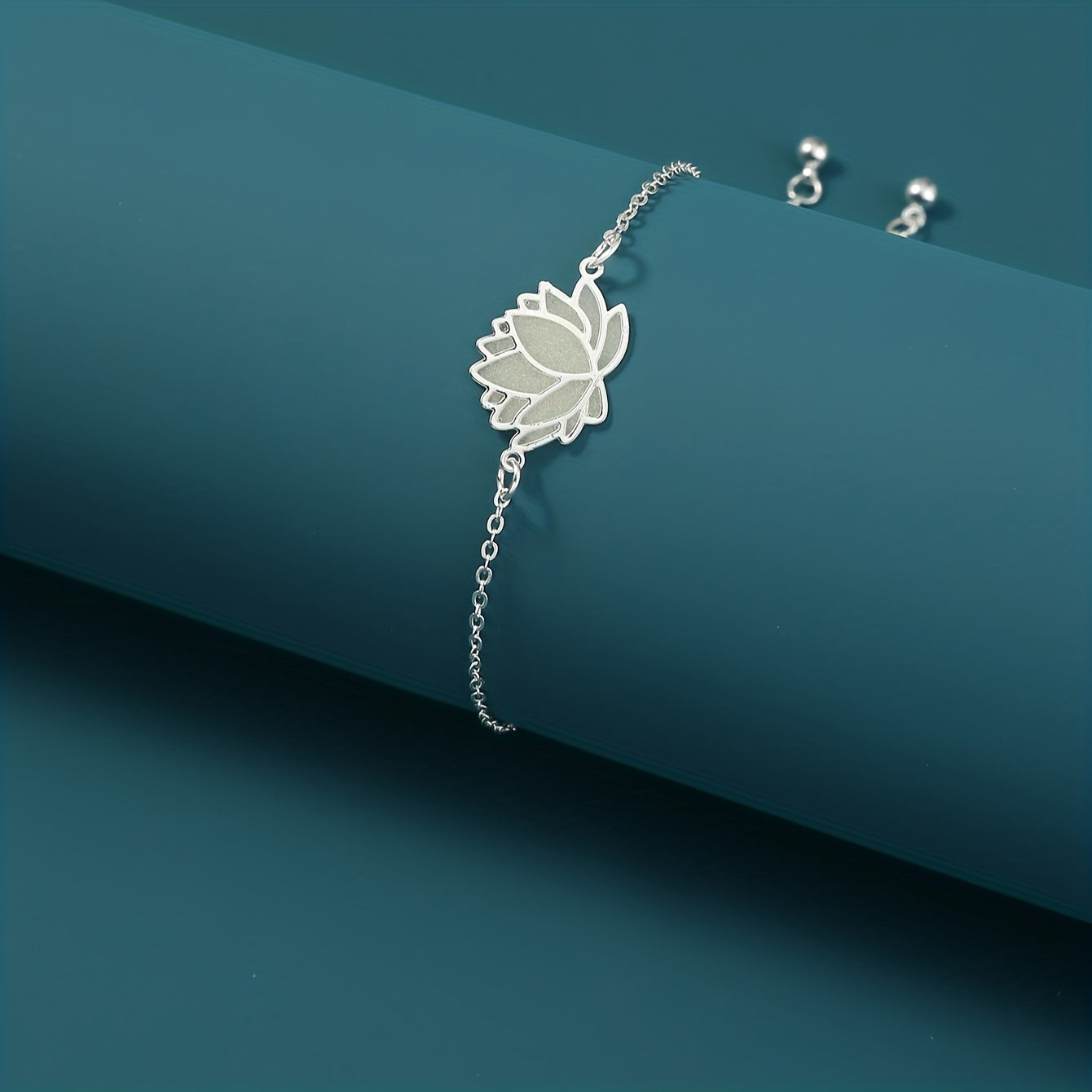 Luminous Lotus Thin Chain Bracelet Gift For Women Daily Wear