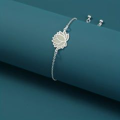 Luminous Lotus Thin Chain Bracelet Gift For Women Daily Wear