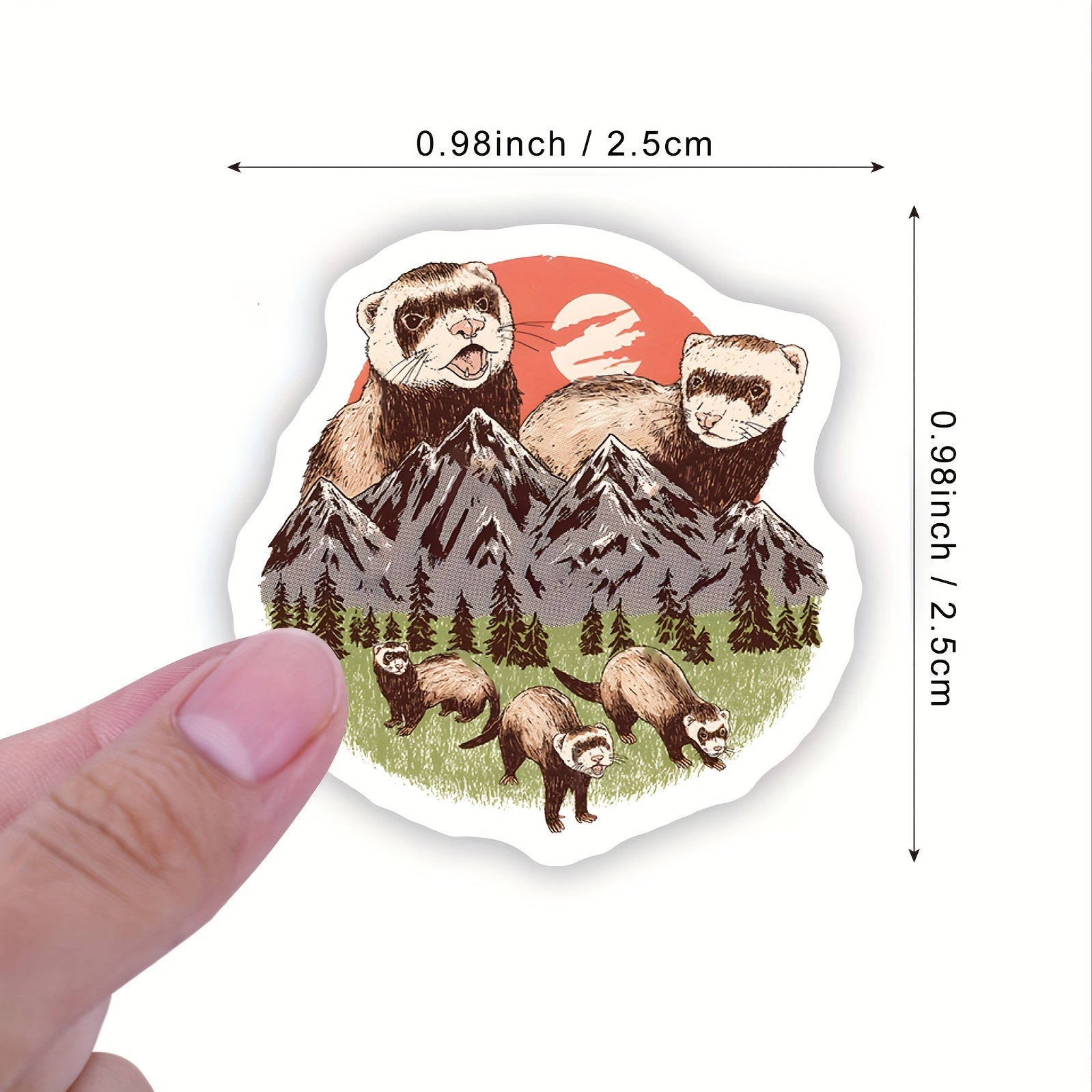 500pcs Ferrets Stickers Roll Vinyl Stickers