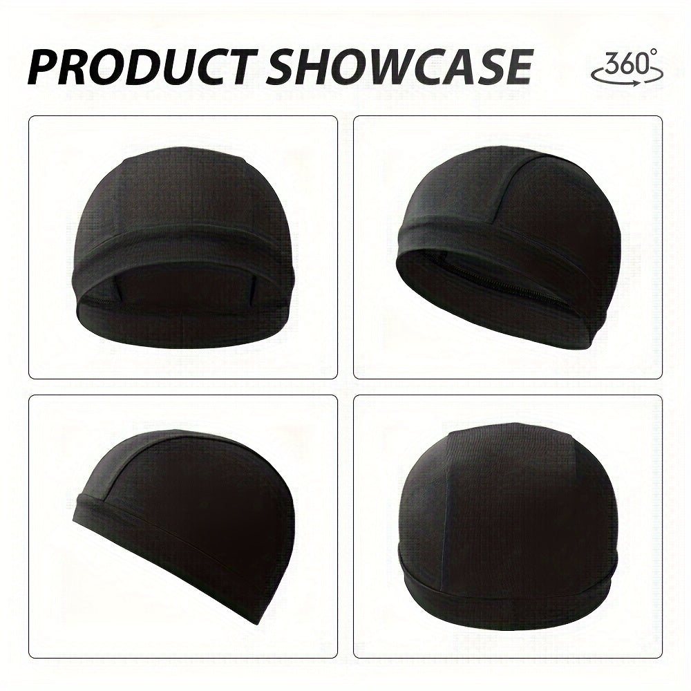 2Pcs Moisture Wicking Helmet Cap Cooling Beanie Hat For Running Cycling