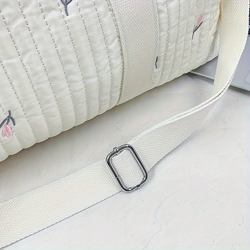 Quilted Embroidered Travel Duffle Bag, Ages 14+