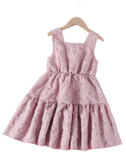 Girls Floral Sleeveless Dress with Bowknot for Summer