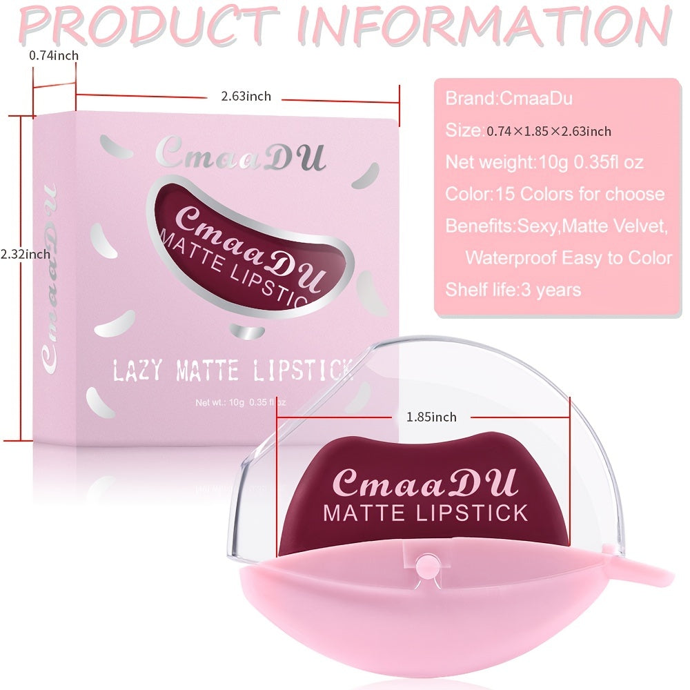 Lazy Lipsticks Natural Matte Velvet Finish Waterproof Long Lasting Smudge Proof