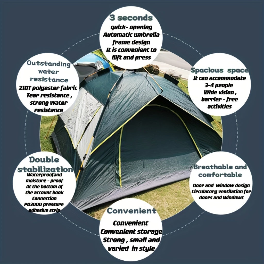 2-3 Person Waterproof Camping Tent with Carrying Bag