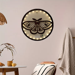 Retro Wooden LED Wall Decoration Butterfly Series Hanging Light